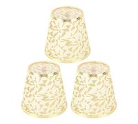 BAOFUYA Clips en Barriles Pantallas de Lámpara 3 Piezas Pantallas de Tela, Clips en Barriles de Lámpara Reemplazos de Modernas para Bombillas E14 de Pared Nan (GOLD)