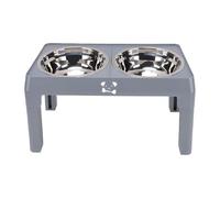 BAOFUYA Cuenco Elevado para Perros, 2 Cuencos de Acero Inoxidable, Cuenco Plegable Ajustable para Comida para Mascotas, para Perros Pequeños, Medianos y Grandes