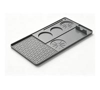 BAOFUYA Estera de la Barra Fijada 2 en 1 Estera del café, de la Barra del Silicón 22.83x15.35in Fijada para el café Expreso Nan (GRAY)