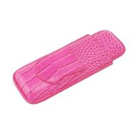 BAOFUYA Estuche para Puros de Viaje, Humidor de Cuero Portátil para 2 Puros, Diseño Elegante con Bolsillo Pequeño, Ideal para Amantes de los (Pink)