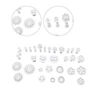 BAOFUYA Juego de 33 Cortadores de Fondant de Plástico de Calidad Alimentaria para Tartas con Forma de Flor, Mariposa, Corazón, Estrella, Fácil Liberación para Decoración de Tartas Caseras