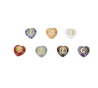 BAOFUYA Juego de 7 Piedras de Runas de Cristal, Palabras Grabadas, Piedra Natural para Meditación, Yoga, Decoración del Hogar con Bolsa de Terciopelo