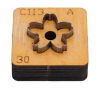 BAOFUYA Juego de Troqueles de Corte de Cuero con Flores, Herramienta Troqueladora de Cuero con Forma de Flor de Acero Al Carbono de Madera Maciza para Manualidades (30mm)