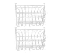 BAOFUYA Organizador del Congelador -Bucket de Alambre de Acero Fuerte a Gran Capacidad para Encimeras de Gabinete, Cesta de Cojinete de 2 Piezas con para Cocina, Lavandería (#1)
