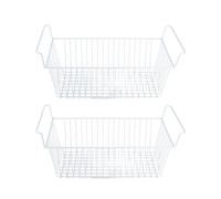 BAOFUYA Organizador del Congelador -Bucket de Alambre de Acero Fuerte a Gran Capacidad para Encimeras de Gabinete, Cesta de Cojinete de 2 Piezas con para Cocina, Lavandería (#2)