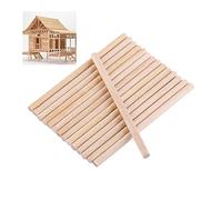 BAOFUYA Palitos de Madera de Abedul Natural, Tacos de Madera Lisos para Manualidades, Paquete Económico de 100 Piezas para Decoración del Hogar de Niños y Construcción de Modelos