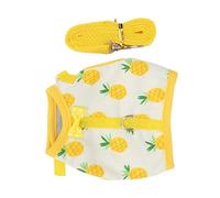 BAOFUYA Pequeño Arnés de Mascotas Vest de Malla Transpirable para un Cachorro Cómodo Mini Arnés de Mascotas Adecuado para Chinchilla, Hurón, Conejillo de Indias para Adultos, Navidad (piña Amarilla)