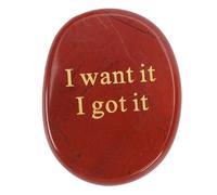 BAOFUYA Piedra de Bolsillo Grabada en Rojo, Piedra Inspiradora para Llevar Todos los Días, Motivacional para la Preocupación del Pulgar, para Aliviar la Confianza y la Fuer