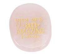 BAOFUYA Piedra para el Pulgar Grabada, Piedra de Bolsillo con Mensaje Inspirador para la Ansiedad, Alivio del Estrés, Meditación de Atención Plena, Regalos para Mujeres