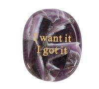 BAOFUYA Piedra para Pulgar Grabada, Piedra Motivacional Inspiradora de Bolsillo, Roca de Aliento de Cristal con Mensaje Poderoso para Mujeres Fuertes, Madres, Aventuras en la Vida