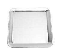 BAOFUYA Platos para Servir de Acero Inoxidable Bandeja Cuadrada de Acero Inoxidable, Plato de 23 Cm para café, té de la Tarde, Postre, Pastelería Nan