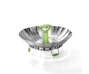 BAOFUYA Rejillas para Cocinar Al Rejilla para Cocinar Al, Vaporizador de Verduras Expandible con a Prueba de Calor, Flujo de Uniforme para Mariscos, Albóndigas, Huevos, Vaporizador Plegable de