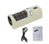 BAOFUYA Resbalador de Cuchillo Eléctrico USB Portátil con Base sin Deslizamiento, Afilador de Tijeras para Cocinas Caseras y Acampar Al Aire Libre (Beige)