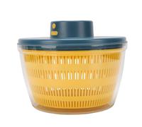 BAOFUYA Spinner para Ensalada, Alta Capacidad, Fácil de Limpiar, Bomba con Pulsador Manual, Limpiador de Verduras, Secador para Drenar Verduras, Frutas y (BLUE)