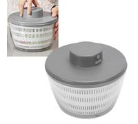 BAOFUYA Spinner para Ensalada, Alta Capacidad, Fácil de Limpiar, Bomba con Pulsador Manual, Limpiador de Verduras, Secador para Drenar Verduras, Frutas y (GREY)