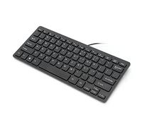 BAOFUYA Teclado USB Ultra Delgado Mini Teclado con Cable 78 Teclas Material ABS Mecánico de bajo Ruido con 10 Millones de Veces Durabilidad para la Computadora Portátil de Escritorio PC (Black)
