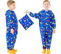 Baogaier Bebé Niño Chubasqueros Chaquetas Impermeables Capa de Lluvia Dinosaurio Verde Menta Impresión Encapuchado Grande Mono de Bolsillo Reflectante Abrigos Impermeables Niña Infantil 1-3 Años