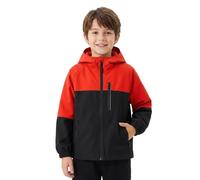Baogaier Chaqueta Impermeable para Niñas Niño, Cortavientos Abrigos con Banda Reflectante Ligera Casual Chaquetas de Lluvia Primavera Otoño Chubasquero Deportivos Ropa 9-10 Años, Rojo