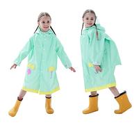 Baogaier Chubasqueros Lluvia Niños Niñas Chaquetas Impermeables Poncho Traje de Charco Capa Infantil Encapuchado Mono Bolsillo Reflectante Abrigos Impermeables Niñitas Chica 4-6 años Verde Sirena