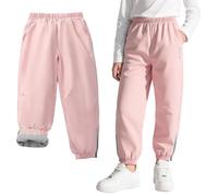 Baogaier Impermeables Pantalones de Softshell con Forro Polar para Niñas, Invierno Térmicos Pantalon de Lluvia para Senderismo, Trekking, Esquí Ninos Exteriores Ropa 12-13 años, Rosa