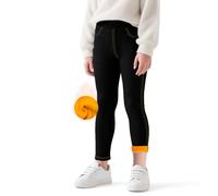 Baogaier Leggings Térmicas para Niña, Vaqueros Legging con Forro Polar, Infantiles Cintura Alta Casual Elásticos Invierno Slim Fit Largos Pantalones Ropa para Niños 11-12 Anos, Negro