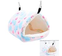 Baogao Hamaca de felpa para loro - Nido de peluche de invierno con ganchos de metal - hamaca reutilizable para cama de pájaros y hamsters, loros, cacatúas
