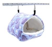 Baogao Hamaca de felpa para loros, hamaca de felpa para pájaros, jaula para dormir con 2 ganchos, accesorio para jaula de cama de animales para agapornís, cacatúas, ardillas