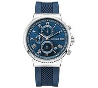 BAOGELA - Reloj de silicona para hombre, de acero inoxidable, con cronógrafo y resistente al agua, color azul marino