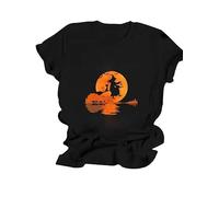 BaohuLDWwde5a I Am The Nana Witch Like A Normal Grandma Halloween Gifts T-Shirt Summer Funny Graphic Short Sleeve Women's T-Shirt Casual Tees Black XXL