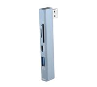 baojielai Adaptador de lector de tarjetas USB C 4 en 1, cable de carga USB C, divisor multipuerto para laptop, PC, teclado, cámara, unidades de memoria