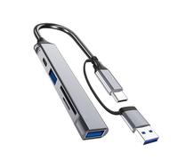 baojielai Adaptador de tarjeta de memoria USB C + USB de 5 puertos USB multipuerto multipuerto para teclados de PC, laptop, mouse
