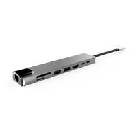 baojielai Adaptador USB C multipuertos para laptop con puerto RJ45 de 100 Mbps, lector de tarjetas de memoria PD100 W, carga 4K HDTV