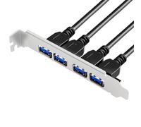 baojielai - Adaptador USB3.0 de 4 puertos de panel frontal a placas base de 20 pines y 19 pines de conectores de cabecera compatible con placa base