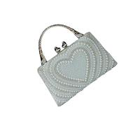 baojielai Bolso de noche para mujer, correa de cadena, bandolera, elegante bolsa de banquete brillante para fiesta, Silver, 20x19cm