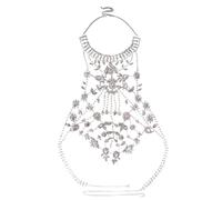 baojielai Cadena de cuello en capas de lujo, collar moderno con diamantes de imitación, elegante cadena de hombro de cristal, as the pic show, diamantes de imitación