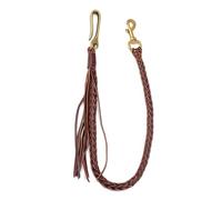 baojielai Cadena de cuero trenzado vintage con borlas para pantalones, cadena de borlas de cuero, accesorio elegante para pantalones, mejora cualquier atuendo, 61cm, Piel auténtica, No es una piedra