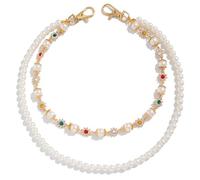 baojielai Cinturón de cadena con perlas y flores de moda para mujeres y hombres, diseño elegante que mejora la versatilidad y el encanto del atuendo, as the pic show, Metal