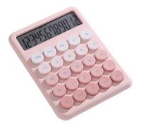 baojielai Colorida calculadora de pantalla LCD de 12 dígitos con botones grandes para uso escolar y oficina, función de apagado automático, calculadora de escritorio