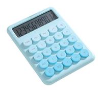 baojielai Colorida calculadora de pantalla LCD de 12 dígitos con botones grandes para uso escolar y oficina, función de apagado automático, calculadora de escritorio