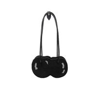 baojielai Elegante bolso de hombro de poliuretano con estampado de frutas, diseño ligero, con múltiples bolsillos, para uso diario, Black, as the pic show
