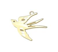 baojielai Elegante colgante de pájaro calado con golondrina, componente de joyería de aleación ligera para collar hecho a mano y accesorios, 2.6x2.4cm, aleación, No es una piedra preciosa