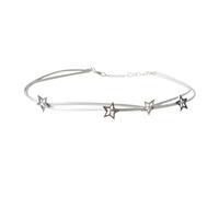 baojielai Elegante collar de estrella de doble capa ajustable con cordón para el cuello, joyería de moda para mujeres y niñas, 30+8cm, Aleación y cuerda, No es una piedra preciosa