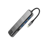 baojielai Estación de acoplamiento USB C 6 en 1 Auminum USB C a USB 3.0 PD60W Gigabits Puerto Ethernet 3x USB 3.0 Adaptador para portátiles