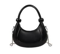baojielai Hoboes - Bolso de mano de piel sintética para mujer, con cremallera, bolso cruzado casual con cadena extraíble, regalos, Black, 22x16cm