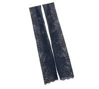 baojielai Mangas de encaje UVS Protections, mangas de encaje floral para mujer, ahuecadas, guantes largos de protección solar, sin dedos, Negro, as the pic show