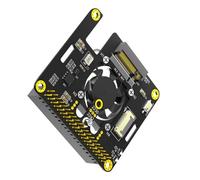 baojielai Placa adaptadora PCIe NVMe de velocidad rápida para 5 personas con ventilador de refrigeración y disipador de calor, compatible con NVMe 2242/2230