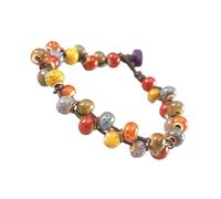 baojielai Pulsera colorida de cerámica hecha a mano, cadena tejida a mano, accesorio de moda para entusiastas del arte, as the pic show, Cerámica, No es una piedra preciosa