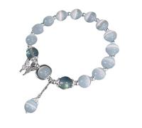 baojielai Pulsera de ópalo de moda con cristales azules marinos, elegante joyería de moda portátil para niñas y mujeres con diseños elásticos, as the pic show, vidrio/esmaltado, No es una piedra