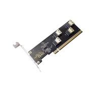 baojielai Tarjeta adaptadora PCIe a M.2 de 4 puertos PCIe X16 a SFF-8654 M.2 para convertidor PCIExpress X16 VROC para