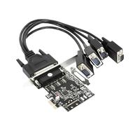 baojielai Tarjeta adaptadora PCIe de 4 puertos con cable para computadoras de ranura baja